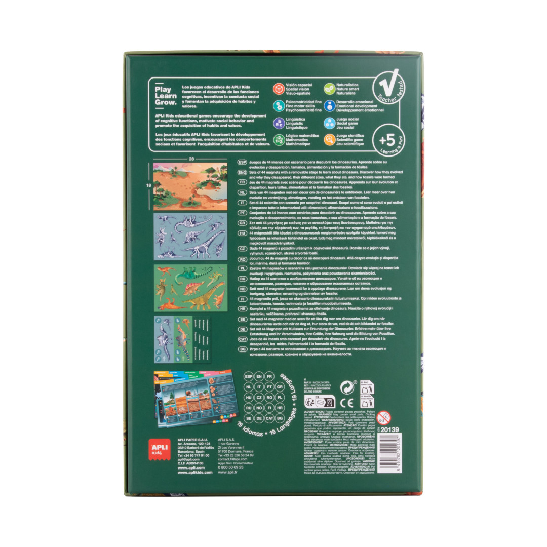 Hra obsahuje 44 magnetů dinosaurů